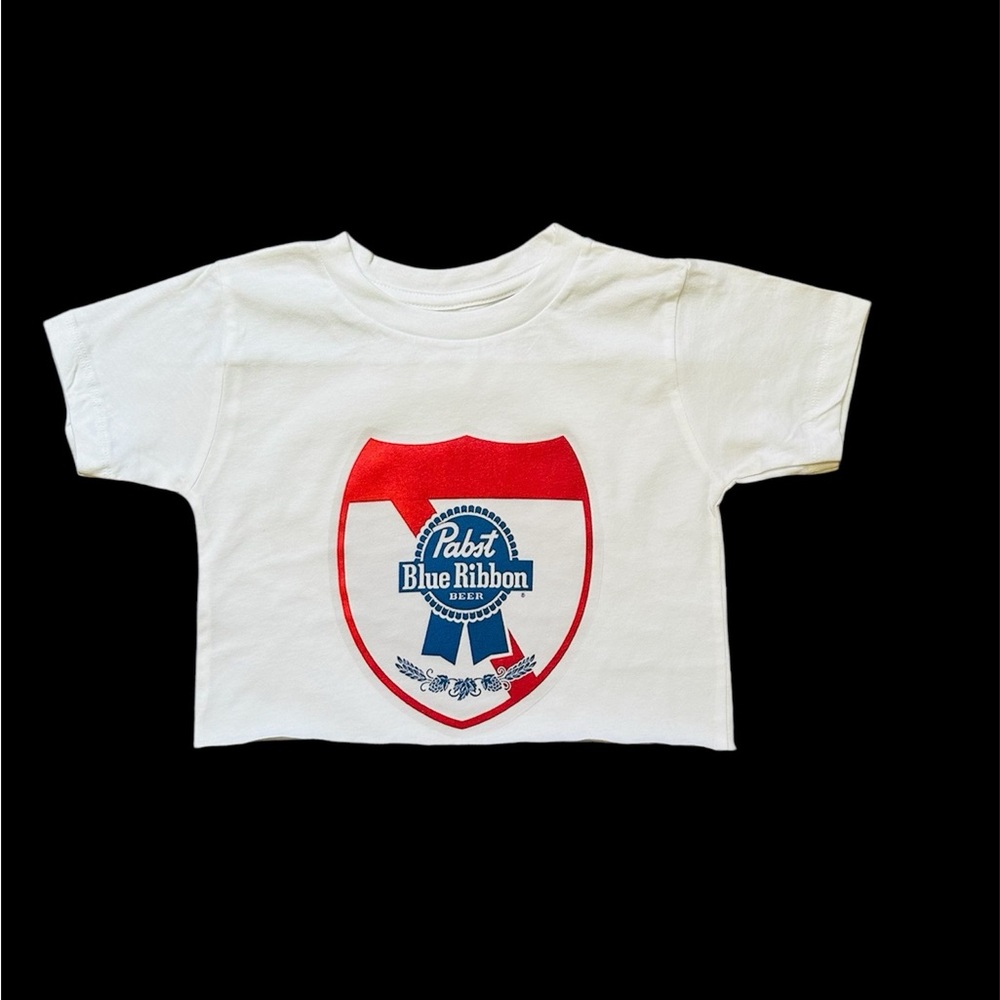 Pabst Blue Ribbon White Crop Top